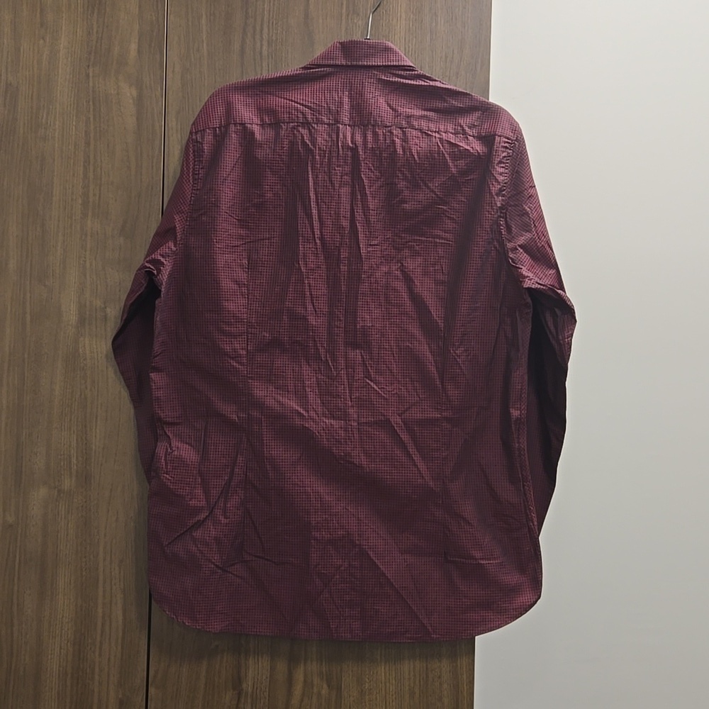 TED BAKER LONDON-Long Sleeve Button-Up Dress Shirt-Red Wine-Size 5(Slim XL) - Picture 11 of 17